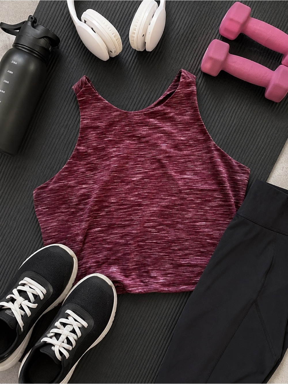 Maurices Marled Burgundy High Neck Sports Bra